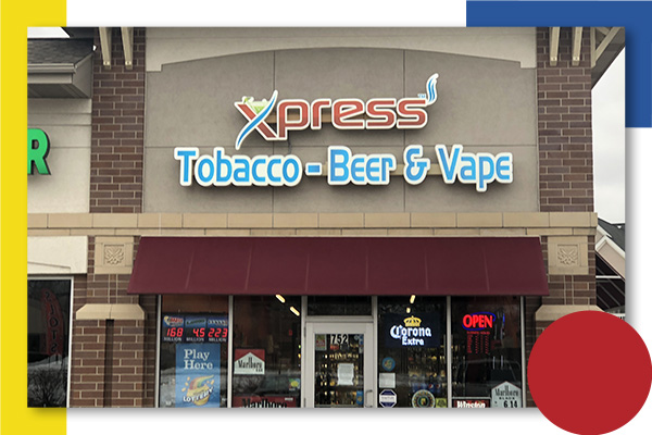 xpress tobacco sign